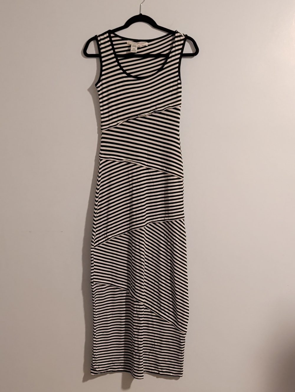 Studio M Black & White Striped Tank Maxi Dress